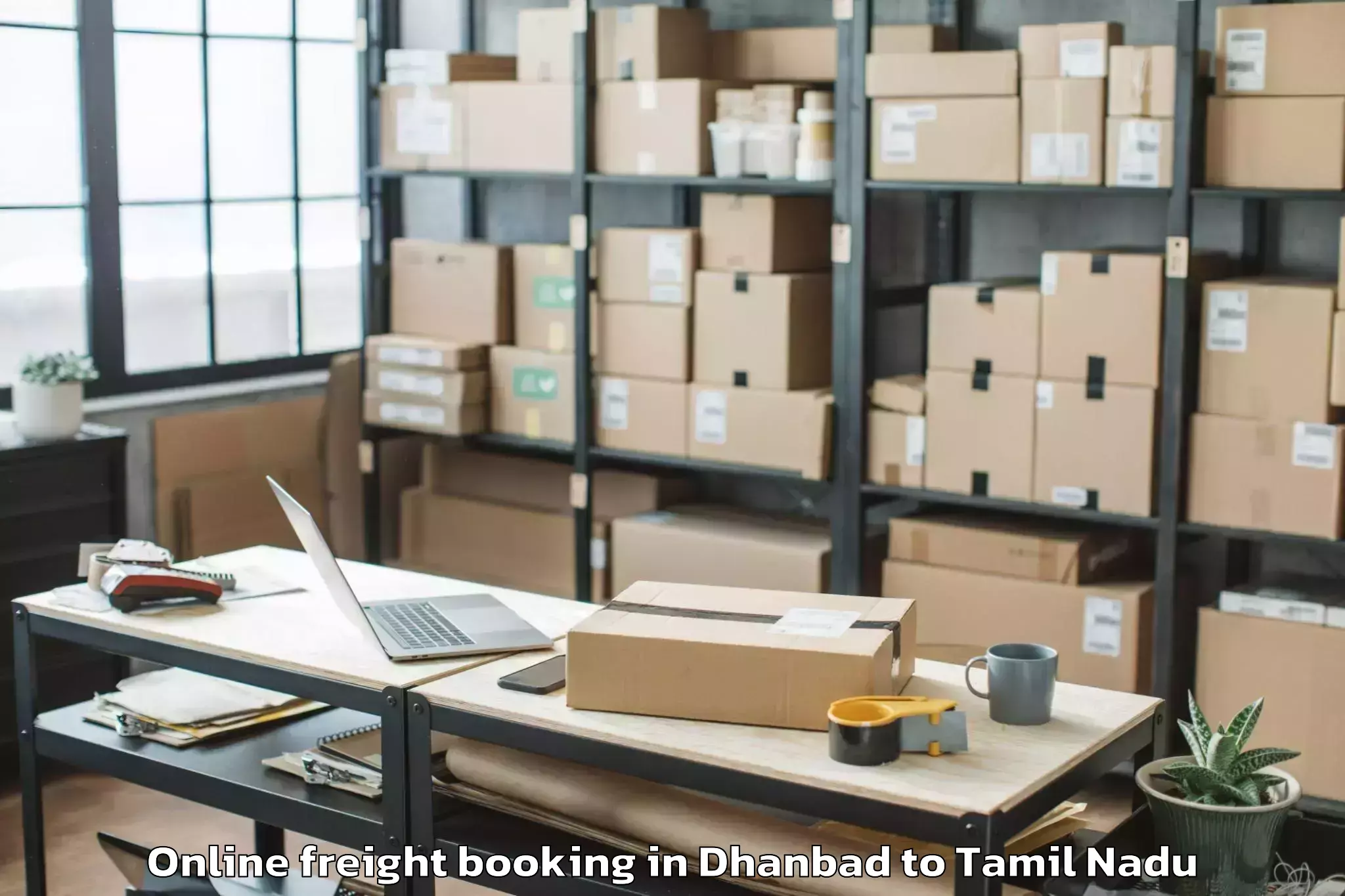 Trusted Dhanbad to Aduthurai Online Freight Booking